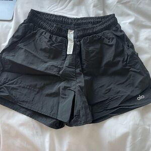 ALO Yoga Black Athletic Shorts Lightweight Elastic Waist